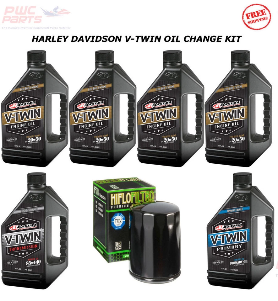 Kit de cambio de aceite Harley Davidson V-Twin Cam MAXIMA filtro HiFlo Dyna 2000-2015 Foto 1 de 1