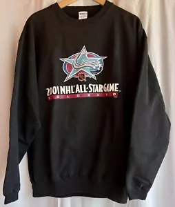 2001 NHL All-Star Game Colorado Sweatshirt VINTAGE CCM Grafik schwarz Large gebraucht, in einwandfreiem Zustand - Bild 1 von 13