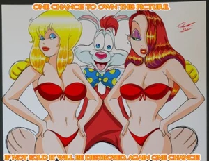 Jessica Rabbit Holli Would PinUp Color Art Print 8.5x11 by Keyeske TAS-S2-03-5 - Picture 1 of 8