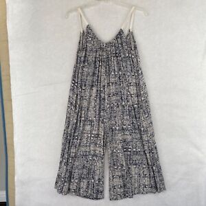 Knot Sisters Sleeveless Wideleg Jumpsuit Blue White Pockets Women’s size Small S