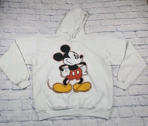 Disney UNISEX TALLA XL Blanco Sobreimpresión Mickey Mouse Sudadera con Capucha Y2K - Imagen 1 de 16