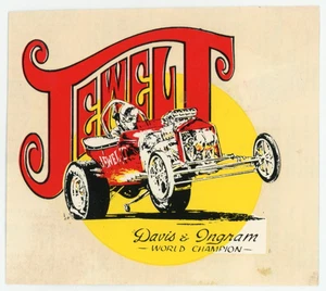 1960s Davis & Ingram World Champion Jewel T Racing Auto Decal #7R - Picture 1 of 2