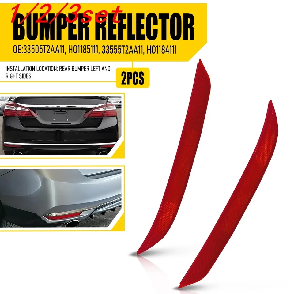 Juego de 1/2 luces reflectoras de parachoques trasero para Honda Accord 16-17 izquierda y derecha Foto 1 de 1