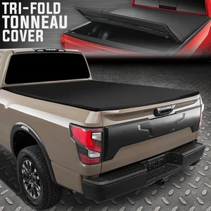 For 04-15 Nissan Titan 6'7" Fleetside Truck Bed Tri-Fold Soft Top Tonneau Cover - Picture 1 of 12