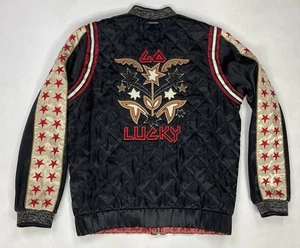 Scotch & Soda Reversible Satin Bomber Jacket Women XS Black Quilted Embroidered - Picture 1 of 15