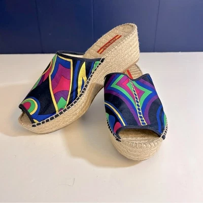 Respoke Multicolor Modern Wedge Espadrilles Size 41 US Size 10.5/11 $575 - Image 1 of 4