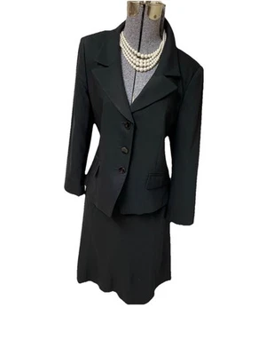 Talbots Falda Traje Talla 8P Chaqueta 6P Falda Conjunto de Dos Piezas Hecho de Tela Italiana Foto 1 de 4