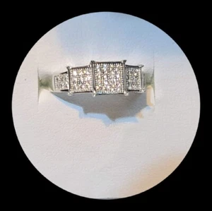 DecadenceSterling Silver Pave 3 Tier Ring SIZE 9 - Picture 1 of 2