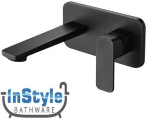 Brand New- Seto Range By Ikon-Basin/Bath Wall Mixer with Spout- MATT BLACK - Picture 1 of 3