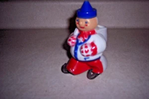 Vtg ROSBRO Rosen Snowman On Skis Skates Christmas Candy Container Hard Plastic - Picture 1 of 9