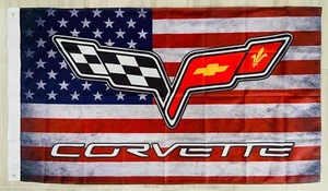 CHEVROLET CORVETTE USA C8 ZR1 Z06 3x5FT. FLAG BANNER DRAPEAU MAN CAVE GARAGE - Imagen 1 de 1