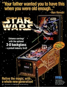 Star Wars Sega Pinball Flyer Neuwertig / Broschüre / Anzeige - Bild 1 von 2
