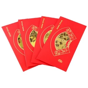4pc 2024 Chinese New Year Of Dragon Golden Foil Coin Collection Envelope Hongbao - Picture 1 of 8