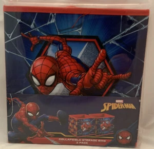 Marvel Spider-Man Collapsible Storage Cube Bin Pack of 2 9 x 9 x 9In - Picture 1 of 2