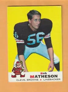 Bob Matheson Cleveland Browns 1969 Topps #27 RC Rookie Duke Blue Devils 2E - Imagen 1 de 2