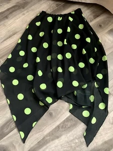 Linda Lundstrom Black Green Polka Dot Asymmetrical Skirt Women's Size 6 - Picture 1 of 4