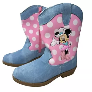 Disney Junior Boots Minnie Cowgirl Dolly Western Boot Little Girl Size 12 NWT - Picture 1 of 8