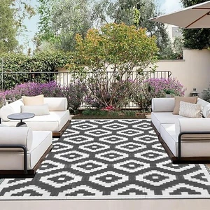 Picnic Blankets Outdoor Rug 185 x 275cm Reversible Floor Plastic Rug Mat Picnic - Picture 1 of 8