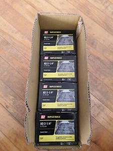 4 Boxes Grip-Rite Bright Double Head Shank Duplex Nail, #8D, 2-1/4 "L, 1lb - Picture 1 of 6