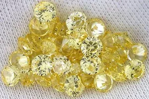 FOUR 4mm Round Brilliant Yellow Citrine Color Cubic Zirconia CZ Gemstone EBS3588 - Picture 1 of 1