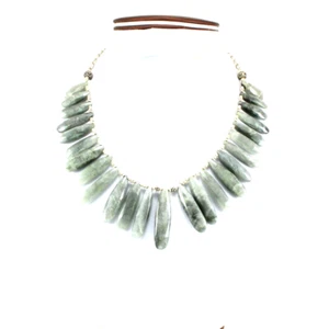 Natural Cat Eye Quartz Gemstone Beaded Necklace 925 Silver Jewelry - Picture 1 of 2