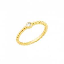Beaded Zirconia Gold Plated Ring 1388GCZ