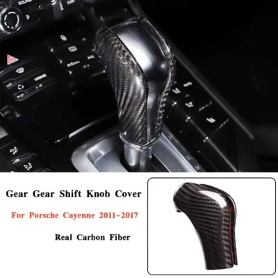 Dry Carbon Fiber Console Gear Shift Knob Cover Trim For Porsche Cayenne 2011-17 Foto 1 de 4