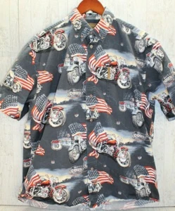 Magellan Motorcycle Flag Interstate Travel Graphics Button Short Sleeve XL - Picture 1 of 8