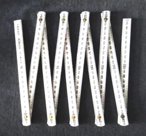 Vintage Lineal weiß Kunststoff 2 Meter Klappbar mit Werbung - Bild 1 von 5
