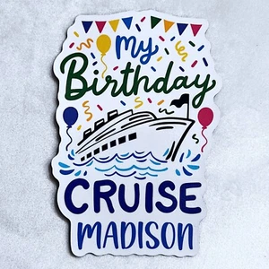 My Birthday Cruise Door Decoration Magnet, Carnival Royal Caribbean Princess - Picture 1 of 7