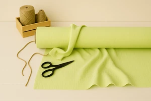 Mindaro Green Linen Blend Fabric by the Yard – Material for Apparel & Home Décor - Picture 1 of 10
