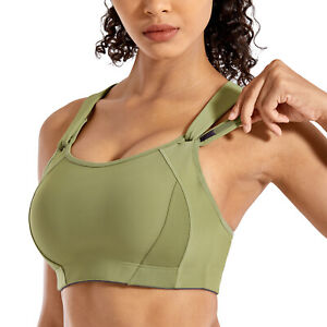 SYROKAN Women's Sports Bra High Impact Wire Free Lightly Padded Full Coverage