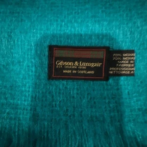 Vintage Mohair Gibson & Lumgair Blanket Gorgeous Teal Color 47x66 Inches - Picture 1 of 4