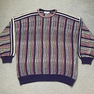 Vintage St. Criox Knits 90s Style Multicolor Vertical Stripe XL Sweater USA Made - Picture 1 of 13
