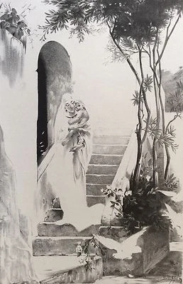 Guillaume DUBUFE (1853-1909) L'enfant L'estampe Moderne art nouveau XIXe  - Photo 1/3