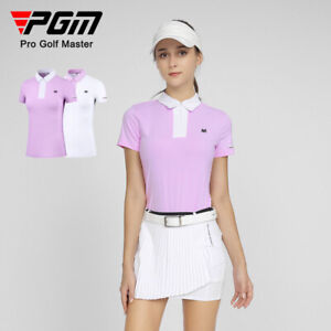 PGM Women Golf Shirts Breathable Sports Tops Short Sleeve Quick Dry Golf T-Shirt