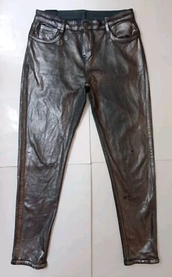 Bleulab REVERSIBLE  Legging Gray/metallic Skinny Pant 26 ACTUAL W29XL27 elastane - Image 1 of 4