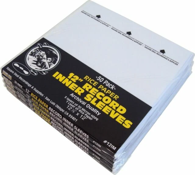 Square Deal Recordings & Supplies 12IM 12" Record Inner Sleeves - Pack of 100