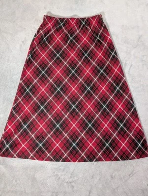 Cathy Daniels 女式裙子红色格子 Midi M 码 Y2K Goth Academia — 第 1/4 张图片