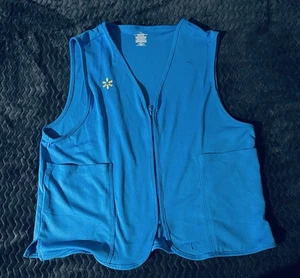 Walmart Employee Vest XL Blue Zip-Up With Embroidered Spark Logo & Pockets - Picture 1 of 4