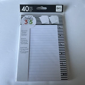 Happy Planner Classic "Black & White Stripes" Füller Notizpapier, 40 Blatt - Bild 1 von 2