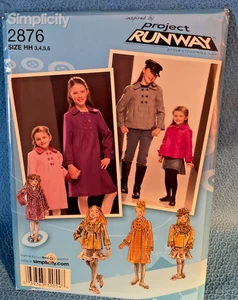 Simplicity Pattern Girls Coat Jacket Hat Sz 3 4 5 6   2876 MAP - Picture 1 of 4