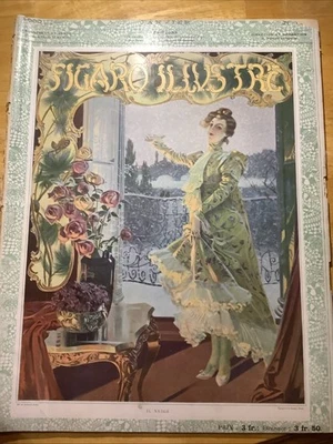 1900 FIGARO ILLUSTRE MAGAZINE ~OUTSTANDING LITHOGRAPH COVER Foto 1 de 4