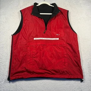 Vintage Y2K Tommy Hilfiger Athletics Reversible Vest Mens XL Red Black 2000 - Picture 1 of 10