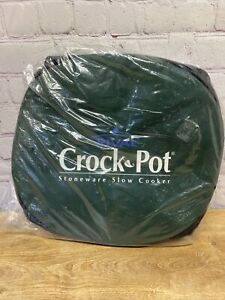 Rival Crock Pot Insulated Carrier Travel Bag Oval Stoneware Slow Cooker Green