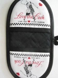 "Love the Cook", Cape May, Stone Harbor microwave potholder - NEW, handcrafted - Picture 1 of 2