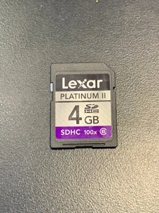 Carte SD HC Lexar Platinum II 4 Go 100x classe 6 - Photo 1 sur 2