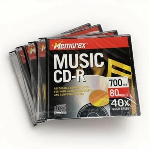 NEW 5 Sealed Blank Memorex CD-R Media Audio Record Music Data 700MB/80-Minute - Picture 1 of 6