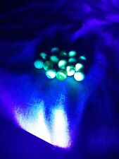 15 Jabo UV Reactive 3/4 Sz. Larger Uranium Glass Marbles Amber Blue Pink GLOWERS