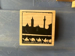Stamptington “Camel Travels”  MINARETS  Mounted Rubber Stamp NEW 3” X 3” - Picture 1 of 3